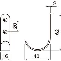 トラスコ中山 TRUSCO 小判J型フック SUS 黒 62mm SH-62-BK 1セット(30個) 206-5545（直送品）