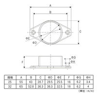 フジテックジャパン 菱座ソケット Φ32規格(Φ32.5) 配管用ブラケット・ソケット 1100100011412 1個（直送品）
