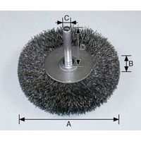 柳瀬 軸付ホイールブラシ　鋼線 BKF-25 25X10X6X35 5個（直送品）