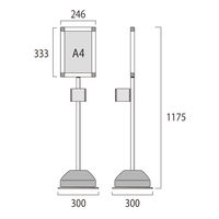 常磐精工 屋外消毒液スタンドA4(パネル付) OSS-A4 1台