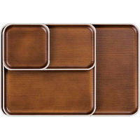 正和 トレー 正角 24cm 木目調 issoo ecco ホワイト 411428 1個（直送品）