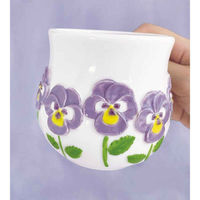 デコレコーポレーション マグカップ 250ml お花マグ 陶器 パンジー 427536 1個（直送品）