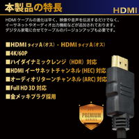 日本トラストテクノロジー HDMIケーブル Premiumモデル 1.5m JTHDMI15-BK 1本