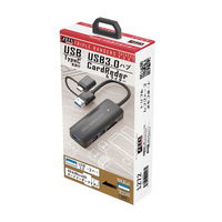 TRIPLE RANGERS ふたつポート TypeCでもUSBでも接続できるマルチアダプター USBハブ+カードリーダーライター SD-UCRH3