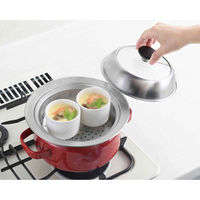 ヨシカワ お鍋用蒸し器 18~20cm用 ガラス蓋付き 日本製 442868 1個（直送品）