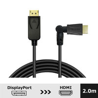 Vodaview 回転タイプ DisplayPort to HDMI 変換ケーブル 2m VV-DPHD020-FL 1本