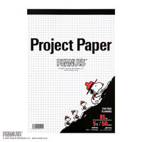 オキナ プロジェクトペーパー B5　5mm方眼 50枚 スヌーピー PPPB5 1セット（1冊×5）