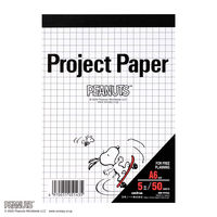 オキナ プロジェクトペーパー A6　5mm方眼 50枚 スヌーピー PPPA6 1セット（1冊×5）