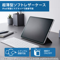 エレコム iPad(A16) (第10世代) フラップケース 超薄型 マグネット着脱 TB-A25RWVPF2BK 1個