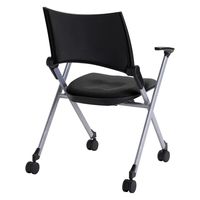 TOKIO ネスティング・スタッキングチェア 肘付 ブラック 1箱(4脚入)  並行 垂直 ミーティングチェア キャスター付き（取寄品）