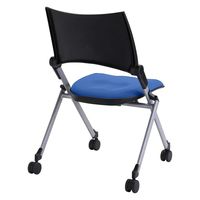 TOKIO ネスティング・スタッキングチェア 肘無 ブルー 1箱(4脚入)  並行 垂直 ミーティングチェア キャスター付き（取寄品）