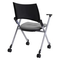 TOKIO ネスティング・スタッキングチェア 肘付 グレー 1箱(4脚入)  並行 垂直 ミーティングチェア キャスター付き（取寄品）