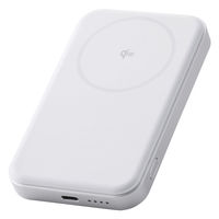 マグネット式モバイルバッテリー 5000mAh Qi2 ワイヤレス ケーブル付属 白 DE-C68-5000WH エレコム 1個（直送品）