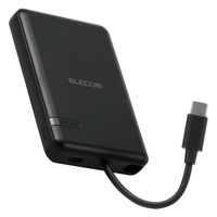 モバイルバッテリー 5000mAh 小型 USB-Cケーブル一体型 ブラック EC-C33BK エレコム 1個（直送品）