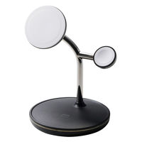 ワイヤレス充電器 15W出力 マグネット式 充電スタンド 3in1 ブラック EC-MS07BK エレコム 1個（直送品）