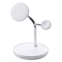 ワイヤレス充電器 15W出力 マグネット式 充電スタンド 3in1 ホワイト EC-MS07WH エレコム 1個（直送品）