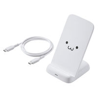 ワイヤレス充電器 Qi認証 充電スタンド 10W / 7.5W / 5W ホワイト×ブラック EC-QS10WF エレコム 1個（直送品）