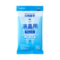 液晶クリーナー ウェットティッシュ ノンアルコール 20枚入り 大判 厚手 WC-DP20LH エレコム 1個（直送品）