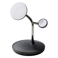 ワイヤレス充電器 15W出力 マグネット式 充電スタンド 3in1 ブラック W-MS07BK エレコム 1個（直送品）