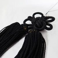 GRANROAD 巧工房 菊結び ミニ組タッセル ブラック HK-04 1個（直送品）