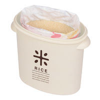 お米袋のままストック5kg用 計量カップ付 日本製 米びつ HB-2168 ブラウン パール金属