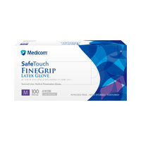 メディコムジャパン セーフタッチ ファイングリップ ラテックスグローブ パウダーフリー M JL101225C 1箱(100枚入)