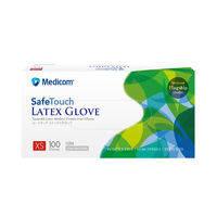 メディコムジャパン セーフタッチ ラテックスグローブ パウダーフリー XS 1124A 1箱(100枚入)
