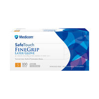 メディコムジャパン セーフタッチ ファイングリップ ラテックスグローブ パウダーフリー S JL101225B 手袋　使い捨て　1箱(100枚入)