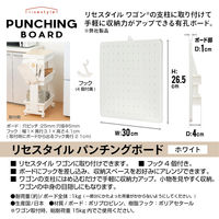 JEJアステージ パンチングボード（フックセット：ボード1枚＋フック4個）ホワイト 4528302912235 1セット