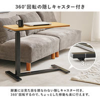 【軒先渡し】萩原 昇降サイドテーブル 幅800×奥行400×高さ940mm マーブルホワイト KT-3179MWH 1台（直送品）