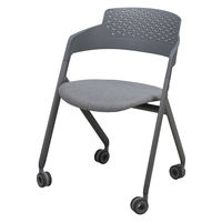 ICHIBA 折り畳み式ミーティングチェア グレー OFC-3842GY 1脚（直送品）