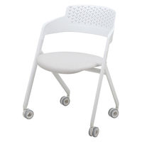 ICHIBA 折り畳み式ミーティングチェア ホワイト OFC-3842WH 1脚（直送品）