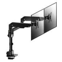 グリーンハウス 液晶モニターアーム スリムクランプ式2画面 ブラック GH-AMEP2H-BK 1台