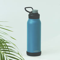 水筒 スポーツボトル 保冷・スポドリ対応 ハンドル付きダイレクトボトル1L ブルーグリーン LAKOLE/ラコレ