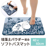 ソフトバスマット 珪藻土入り 40×60cm ガーデニングムーミン 1個 ヨコズナクリエーション