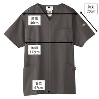 【再検品商品】フォーク ディッキーズ スクラブ ガンメタM 7033sc-5-M 1枚　スクラブ（わけあり品）