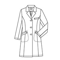 【再検品商品】チトセ ドクターコート 女性用 ピンク M MZ-0175 1枚　白衣　ドクターコート　レディース（わけあり品）