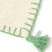 布 カラーステッチタッセルコースター グリーン studio CLIP