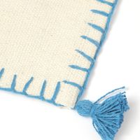 布 カラーステッチタッセルコースター ブルー studio CLIP