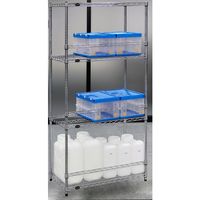 トラスコ中山 TRUSCO ステンレス製メッシュラック W1205XD457XH1838 4段 バックバー付 TSMBB6444 1台（直送品）