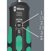 Wera Werk 7510 差替式クラフトフォームセーフトルクドライバー、 1ー3Nm 075810 1本 658-1616（直送品）