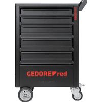 GEDORE デュアルオープンツールトロリ 5段+キャビネット ブラック 3301675 1台 680-0956（直送品）