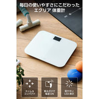 エレコム 体重計 デジタル コンパクト 乗るだけ自動電源ON 強化ガラス天板 ホワイト ES03WH 1個（直送品）