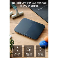 エレコム 体重計 デジタル コンパクト 乗るだけ自動電源ON 強化ガラス天板 ブラック ES03BK 1個（直送品）