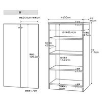 大洋 Shelfit エースラック 扉付き 両開き 幅500×奥行460×高さ1170mm AR1250D(NA)＋Nトビラ 1台（直送品）