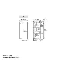 大洋 Shelfit エースラック 扉付き 右開き 幅300×奥行460×高さ700mm AR7030D(NA)＋NトビラR 1台（直送品）