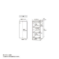 大洋 Shelfit エースラック 扉付き 右開き 幅300×奥行310×高さ700mm AR7030R(NA)＋NトビラR 1台（直送品）