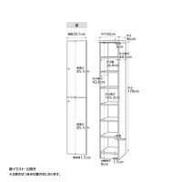 大洋 Shelfit カラーラック 扉付き 右開き 幅300×奥行460×高さ1780mm NC1830D(DB)＋NトビラR 1台（直送品）