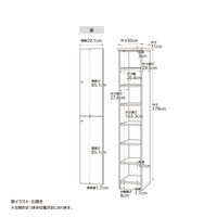 大洋 Shelfit カラーラック 扉付き 左開き 幅300×奥行310×高さ1780mm NC1830R(WH)＋NトビラL 1台（直送品）