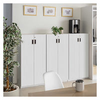 大洋 Shelfit 鍵付き 収納庫 幅448×奥行405×高さ1191mm ホワイト OFS1245D40 WH+3段扉幅木 1台（直送品）